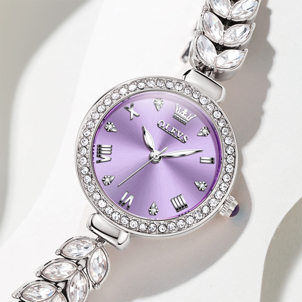 OLEVS 9971 Mermaid Full Diamond Quartz Women's Watch: Waterproof, Luminous, Fully Diamond-Set, Mermaid-Themed Design.