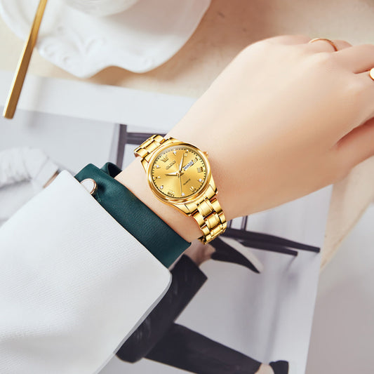 OLEVS 5563 Watch for Women Diamond Fashion Elegant Dress Ladies Watch Two Tone Wrist Watches Waterproof Luminous
