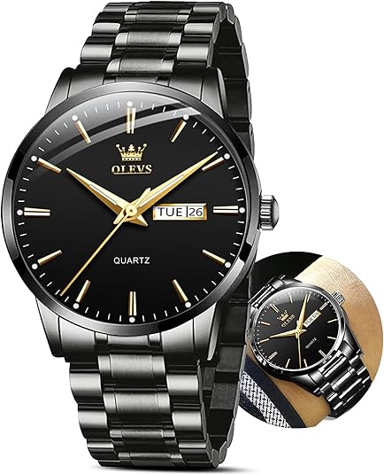 OLEVS 6898 Men Watches Stainless Steel Man Watch with Date, Bussiness Watches for Men,Luminous Quartz Mens Watches