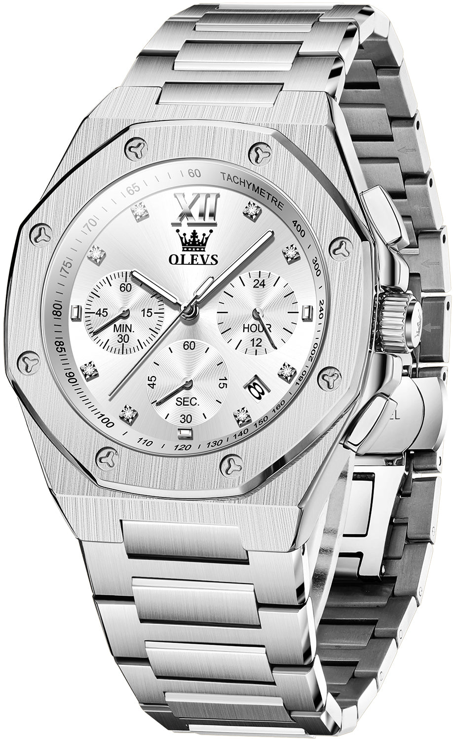 OLEVS 3626 Watches for Men Business Dress Analog Quartz Chronograph Gold Plated Stainless Steel Waterproof Luminous Date Classic Mens Wrist Watches Reloj Para Hombre