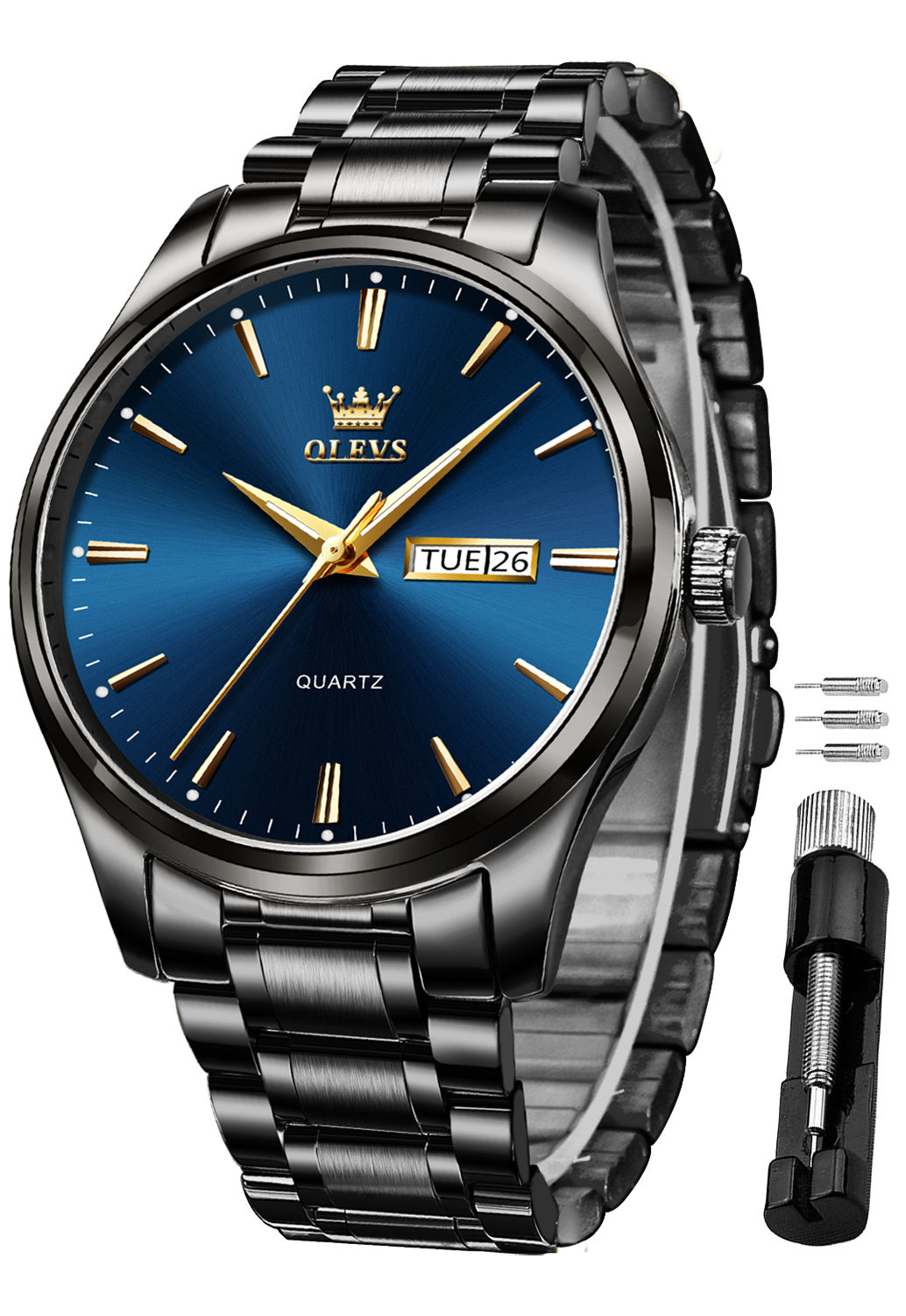 OLEVS 6898 Men Watches Stainless Steel Man Watch with Date, Bussiness Watches for Men,Luminous Quartz Mens Watches