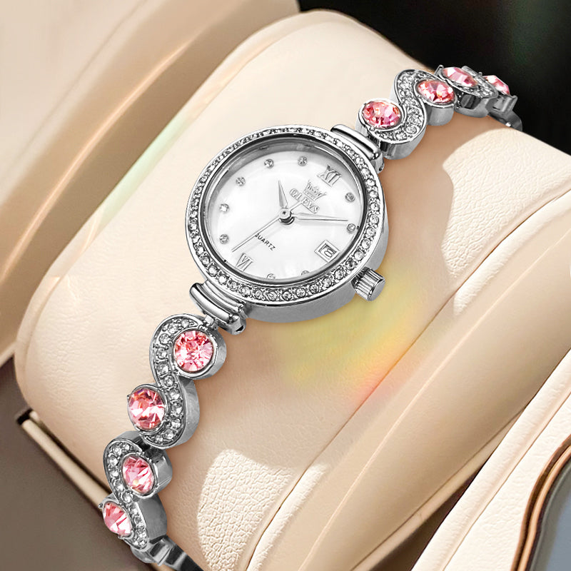 OLEVS 5633 Watches for Womens Luxury Dress Classic Analog Quartz Stainless Steel Waterproof Date Fashion Ladies Wrist Watches Gift Relojes para Mujer Rose Gold/Silver