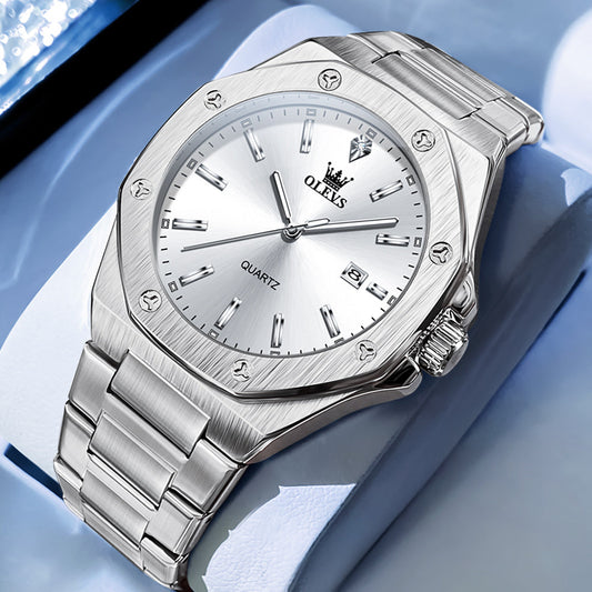 OLEVS 3613 Men's Watch with Gold Bracelet, Business Style, Gift-Ready, 3ATM Waterproof