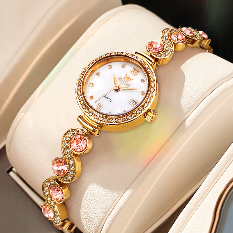 OLEVS 5633 Watches for Womens Luxury Dress Classic Analog Quartz Stainless Steel Waterproof Date Fashion Ladies Wrist Watches Gift Relojes para Mujer Rose Gold/Silver