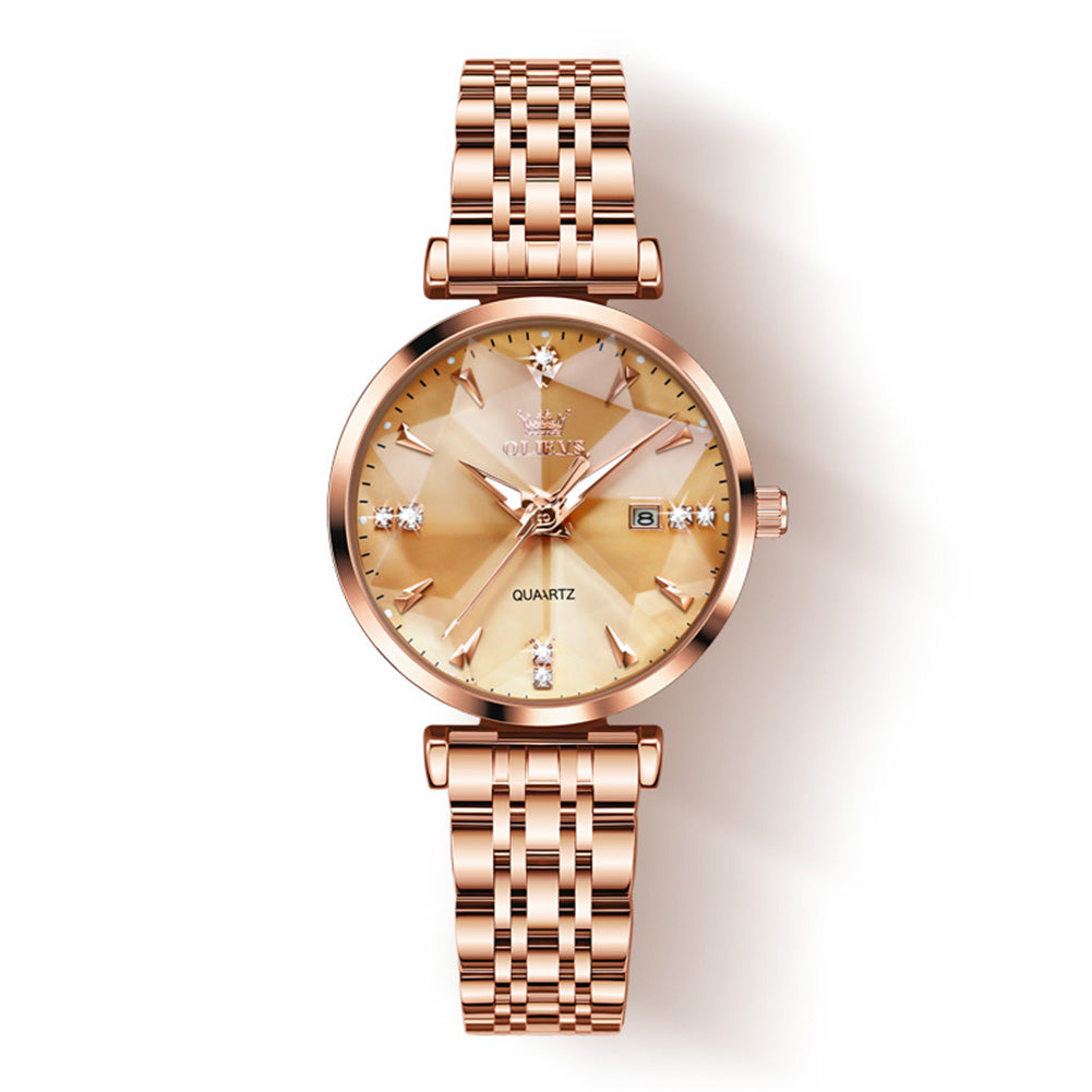 OLEVS 5536 Watch for Women Set Fashion Ladys Wrist Watch Minimalist with Rose Gold Bracelet Waterproof Wrist Watches