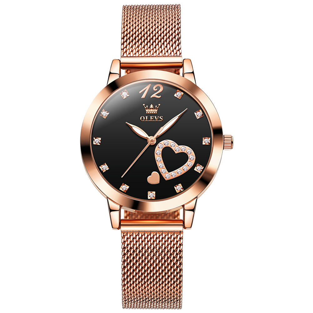 OLEVS 5189 Watch for Women Mesh Strap Fashion Rose Gold Dress Watches