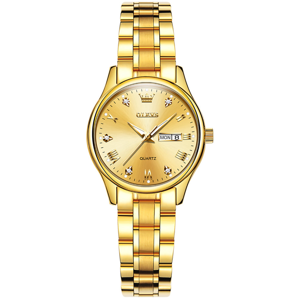 OLEVS 5563 Watch for Women Diamond Fashion Elegant Dress Ladies Watch Two Tone Wrist Watches Waterproof Luminous