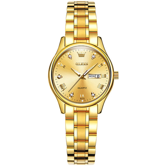 OLEVS 5563 Watch for Women Diamond Fashion Elegant Dress Ladies Watch Two Tone Wrist Watches Waterproof Luminous