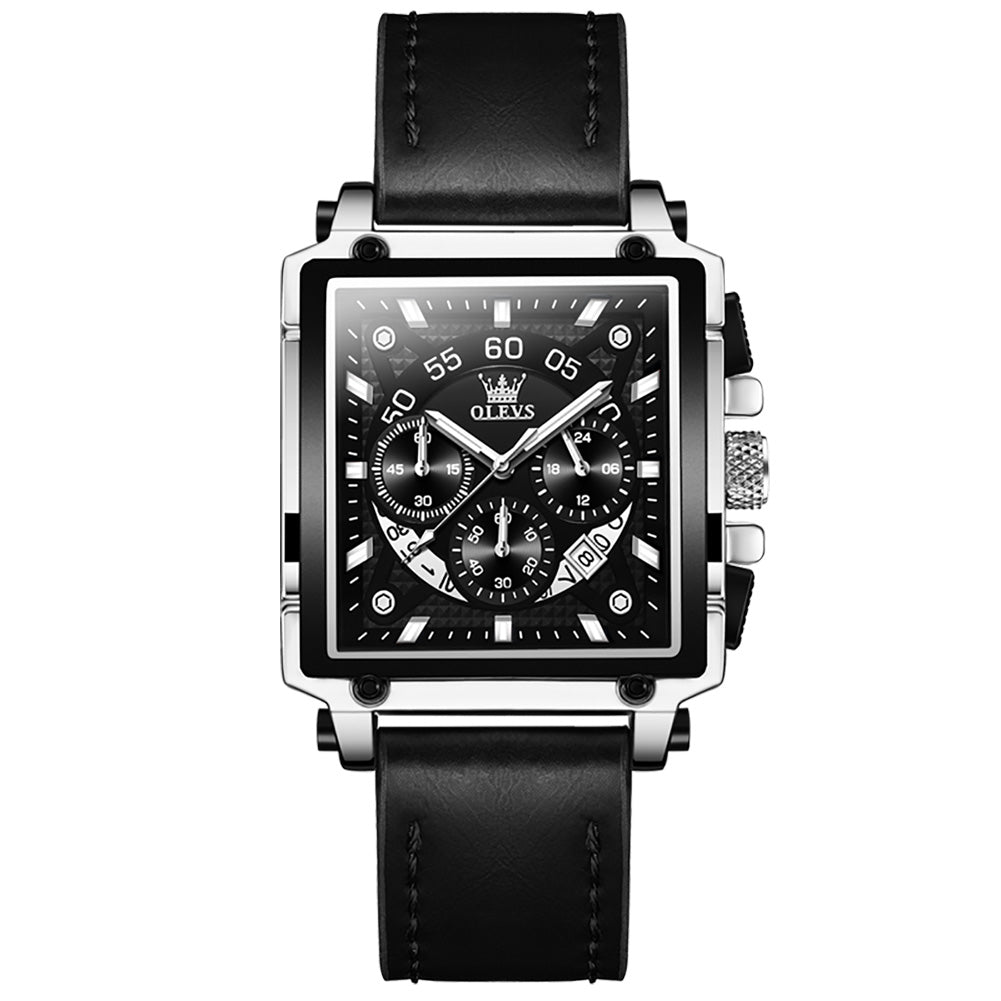 OLEVS 9919 Watches for Men Chronograph Fashion Dress Watch Waterproof Luminous Casual Square Wrist Watches