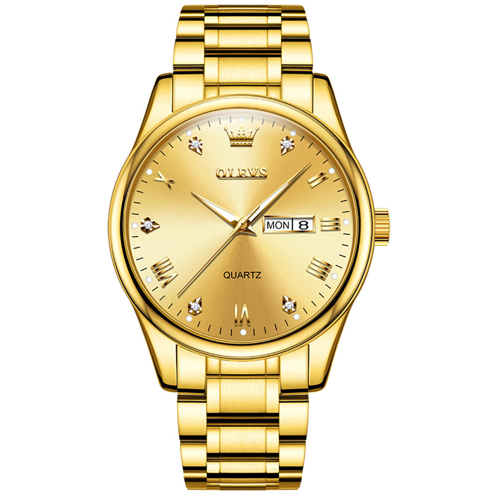 OLEVS 5563 Watches for Men Business Dress Analog Quartz Luxury Black Stainless Steel Waterproof Luminous Classic with Date Mens Wrist Watches Reloj para Hombre