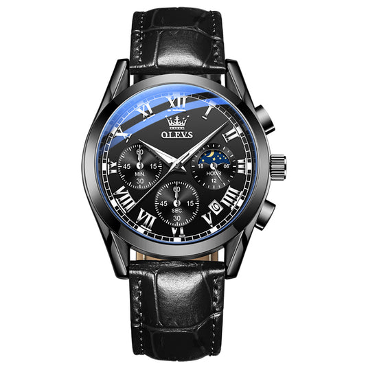 OLEVS 2871 Mens Watches Brown Black Chronograph Fashion Watch Luminous Waterproof Casual Wrist Watches