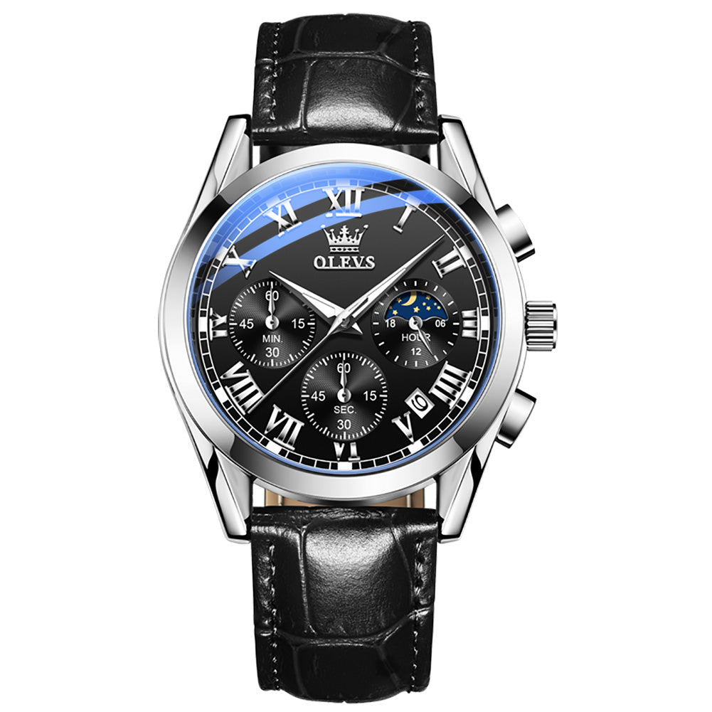 OLEVS 2871 Mens Watches Brown Black Chronograph Fashion Watch Luminous Waterproof Casual Wrist Watches