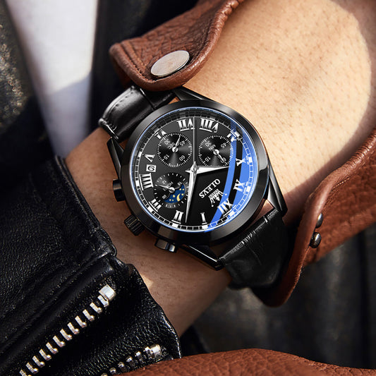 OLEVS 2871 Mens Watches Brown Black Chronograph Fashion Watch Luminous Waterproof Casual Wrist Watches