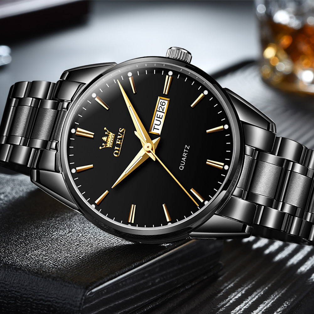 OLEVS 6898 Men Watches Stainless Steel Man Watch with Date, Bussiness Watches for Men,Luminous Quartz Mens Watches