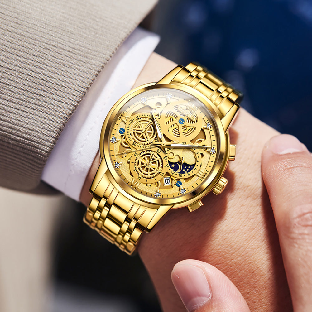 OLEVS 9947 Mens Watch Chronograph Luxury Diamond Dress Wrist Watches Waterproof Luminous