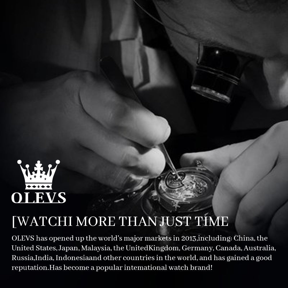OLEVS 6715 Automatic Watches for Men Skeleton Self Winding Mechanical Fashion Dress Chronograph Moon Phase Stainless Steel Waterproof Luminous Mens Wrist Watches Gift Reloj Para Hombre