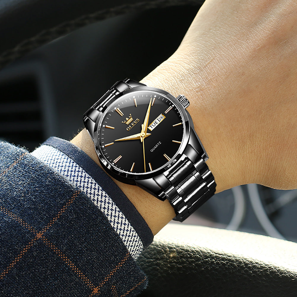 OLEVS 6898 Men Watches Stainless Steel Man Watch with Date, Bussiness Watches for Men,Luminous Quartz Mens Watches