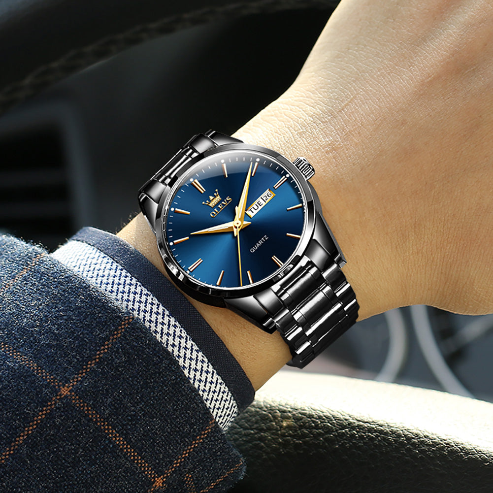 OLEVS 6898 Men Watches Stainless Steel Man Watch with Date, Bussiness Watches for Men,Luminous Quartz Mens Watches