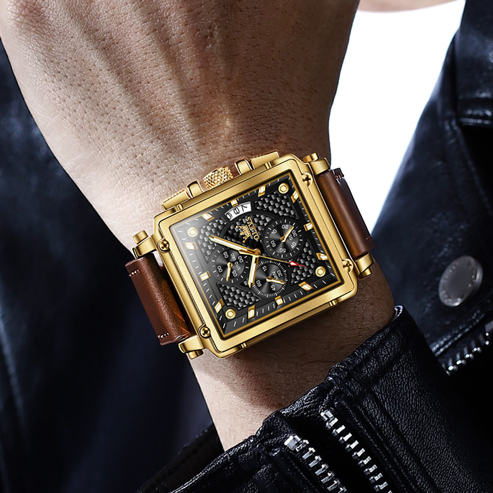 OLEVS 9925 Watches for Men Chronograph Fashion Dress Watch Waterproof Luminous Casual Square Wrist Watches