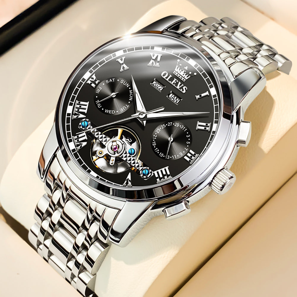 OLEVS 6607 Automatic Watch for Men Self Winding Mechanical Luxury Calendar Waterproof Luminous Wrist Watches