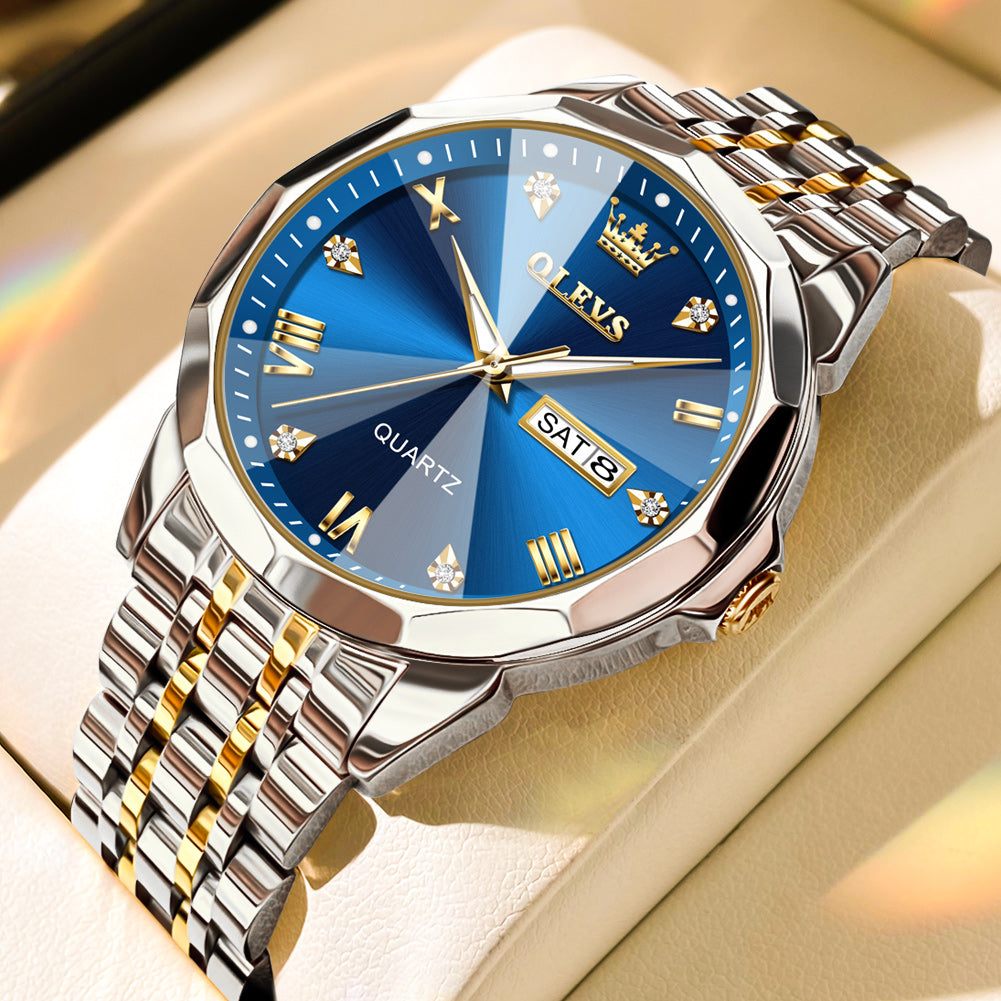 OLEVS 9931 Watches for Men Diamond Dress Luxury Casual Fashion Wrist Watch Waterproof Luminou