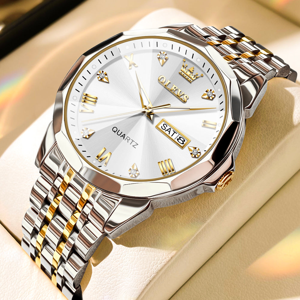 OLEVS 9931 Watches for Men Diamond Dress Luxury Casual Fashion Wrist Watch Waterproof Luminou