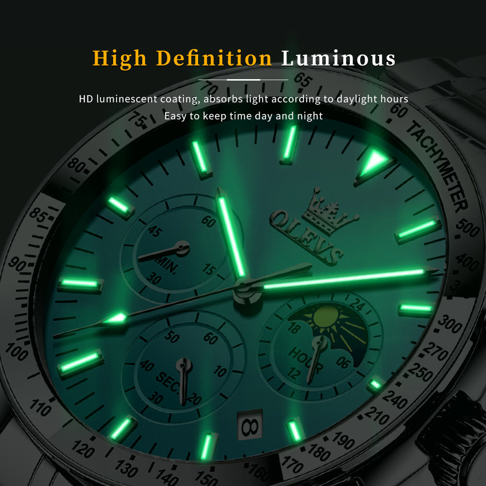 OLEVS 3618 Watches for Men Business Dress Luxury Casual Analog Quartz Stainless Steel Waterproof Luminous Date Mens Wrist Watches Reloj Para Hombre