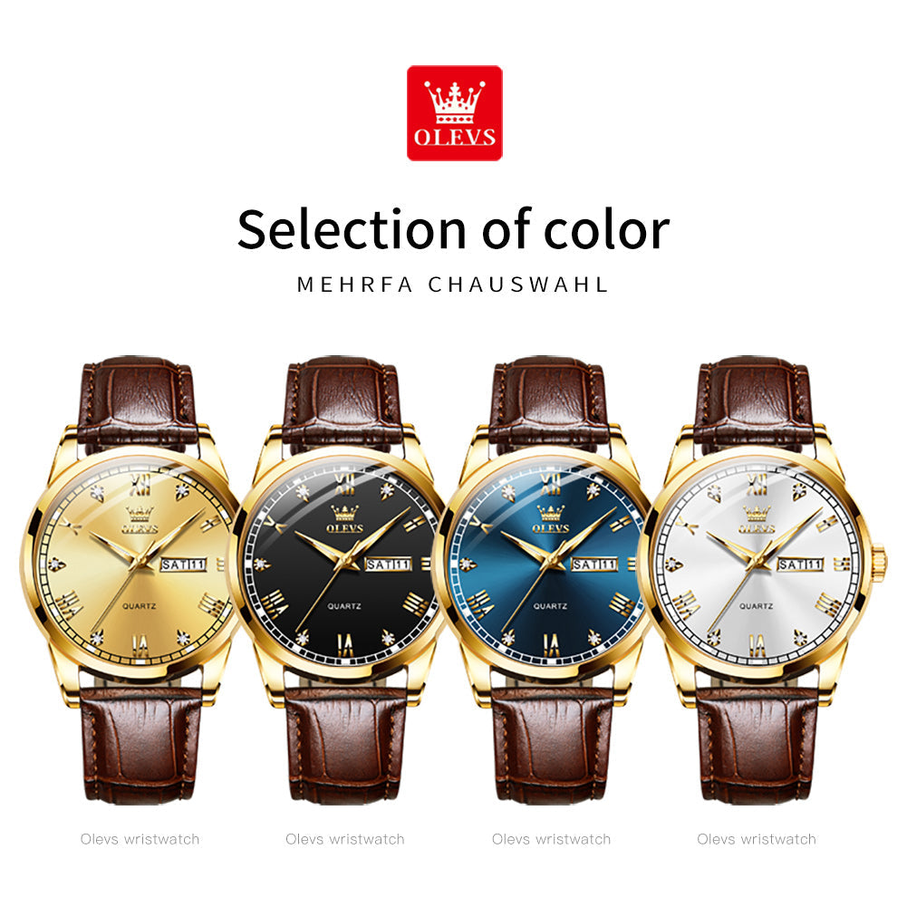 OLEVS 6896 Elegant Men's Watch: Classic Design, High Quality, Waterproof, Luminous