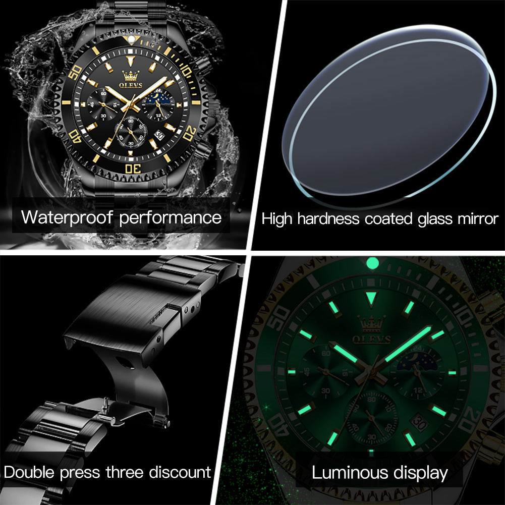OLEVS 2870 Watch for Men Luxury Casual Dress Wrist Watches Multifunction Big Dial Waterproof Luminous