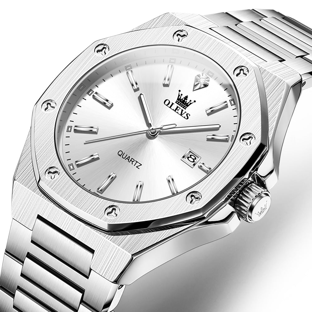 OLEVS 3613 Men's Watch with Gold Bracelet, Business Style, Gift-Ready, 3ATM Waterproof