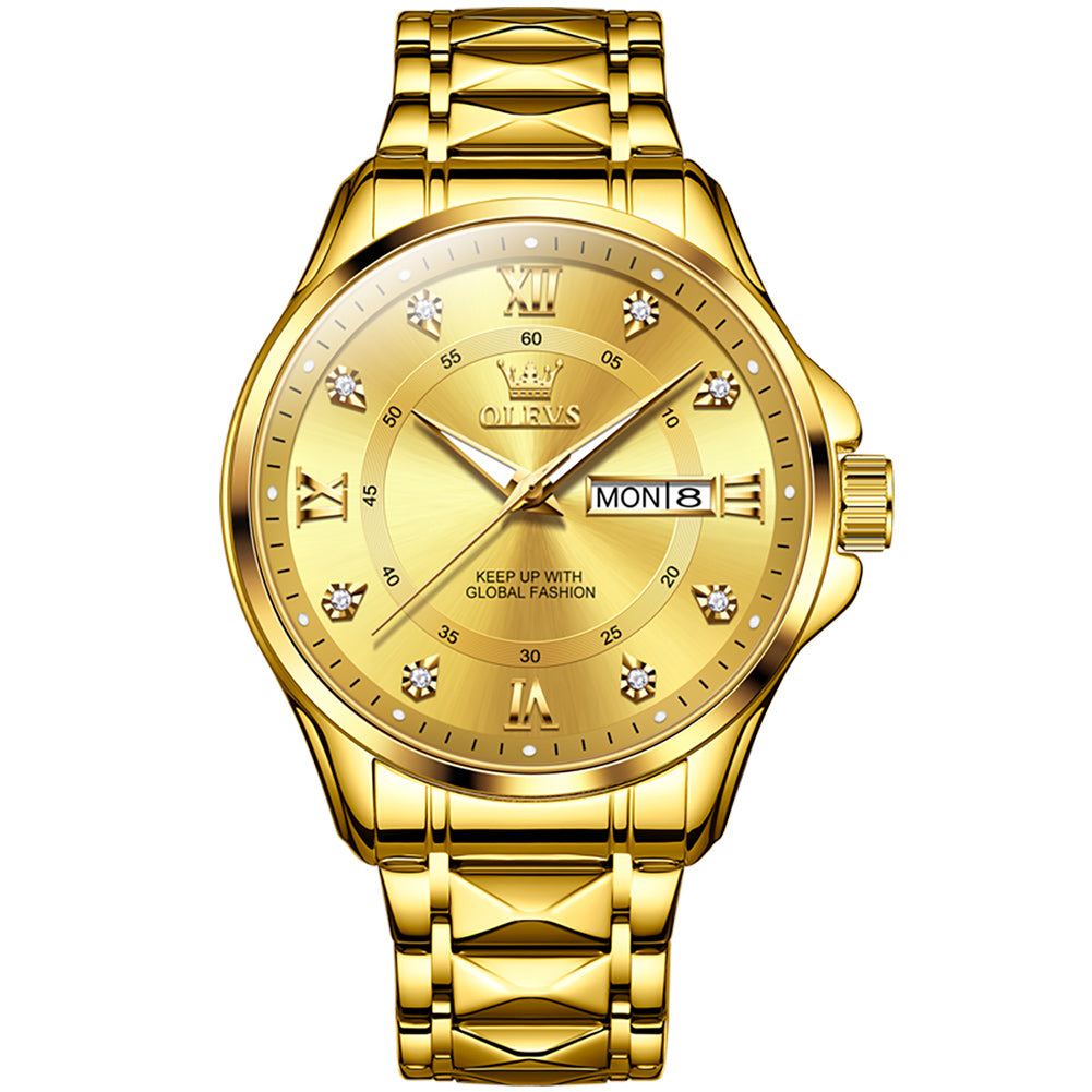 OLEVS 2906 Mens Watches Diamond Chronograph Fashion Casual Dress Wrist Watch  Luminous Waterproof