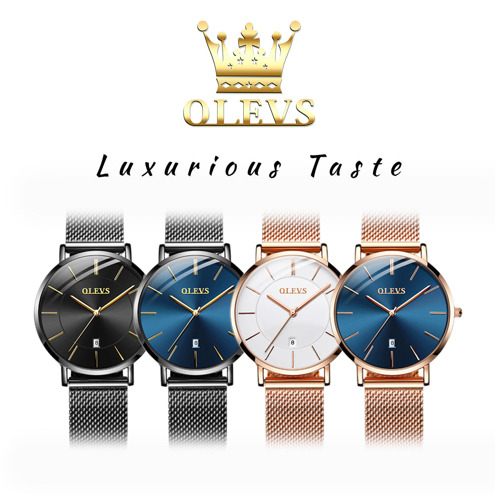 OLEVS 5869 Watch for Women Set Fashion Ladys Wrist Watch Minimalist with Rose Gold Bracelet Analog Quartz Date Waterproof Wrist Watches