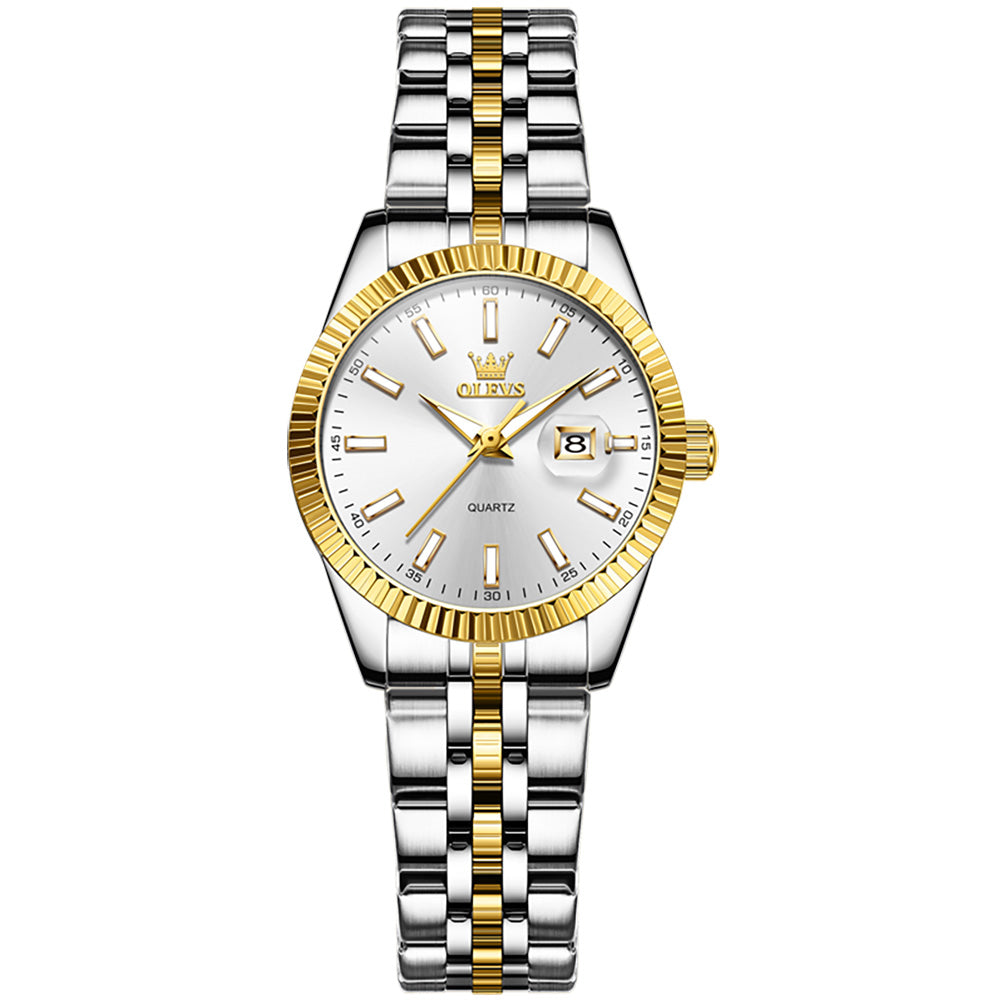 OLEVS 5593 Women's Quartz Watch, Elegant Design with Sub-Dial, Calendar Display, Perfect for Dates and Multiple Occasions