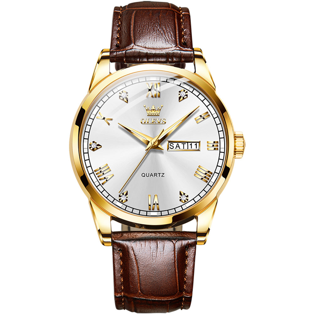 OLEVS 6896 Elegant Men's Watch: Classic Design, High Quality, Waterproof, Luminous