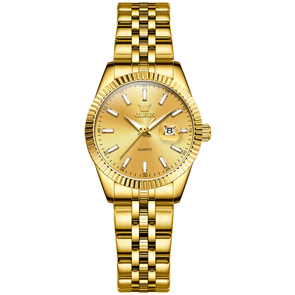OLEVS 5593 Women's Quartz Watch, Elegant Design with Sub-Dial, Calendar Display, Perfect for Dates and Multiple Occasions